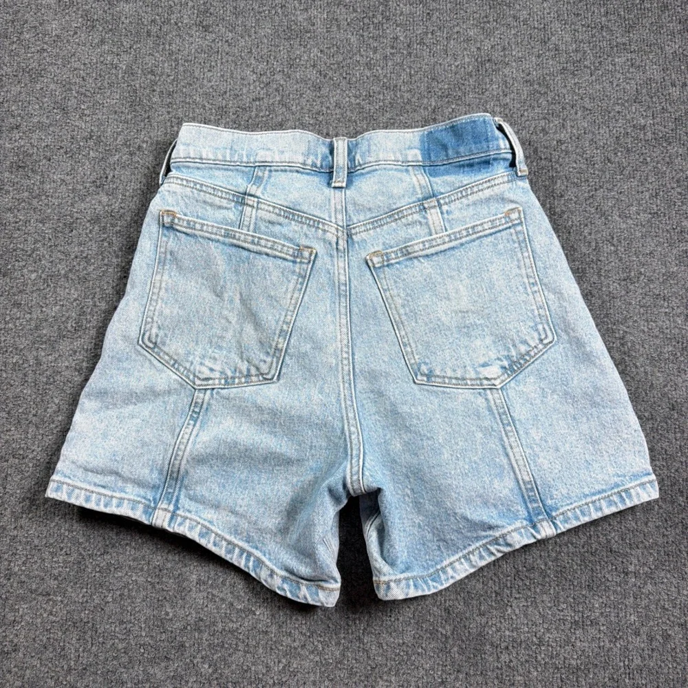Abercrombie & Fitch The Dad Short Women 26 Light Blue High Rise Utility Denim